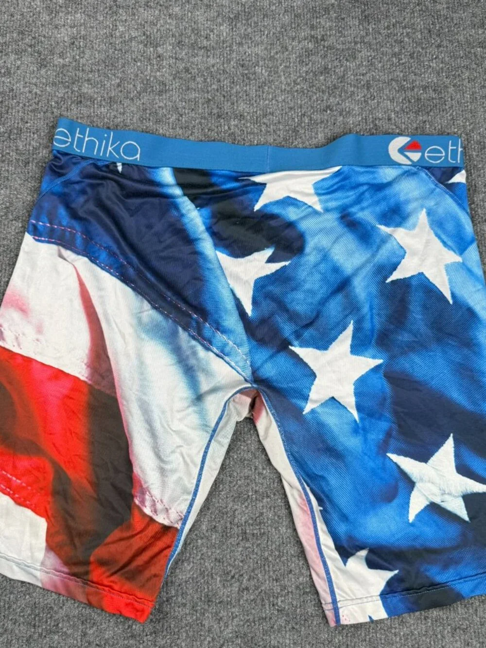 Ethika USA Flag swimming bottom no size tag check measurement fit XL/2XL